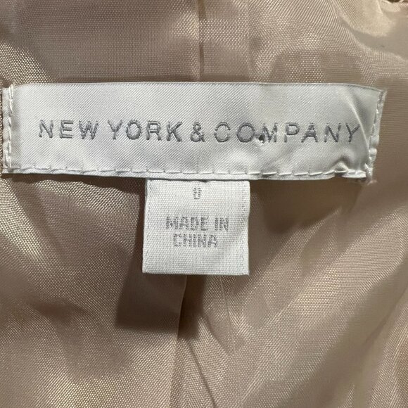 NWT NY & Company Tan Embroidered Eyelet Two button Blazer, Size 8 - Picture 14 of 16